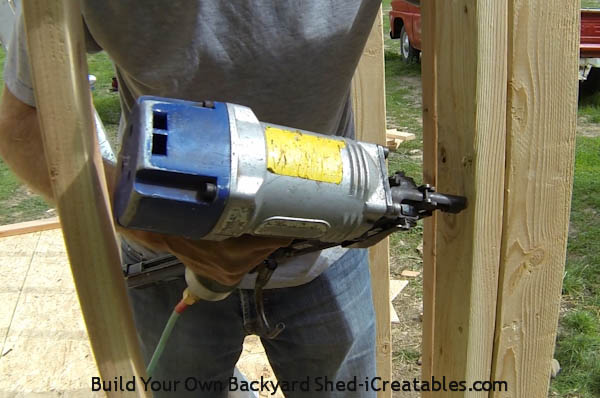 How to build shed walls nailing walls together at corner